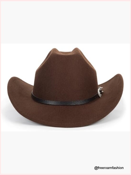 Western Cowboy Hat Classic Roll Up Fedora with Buckle Belt main image 6